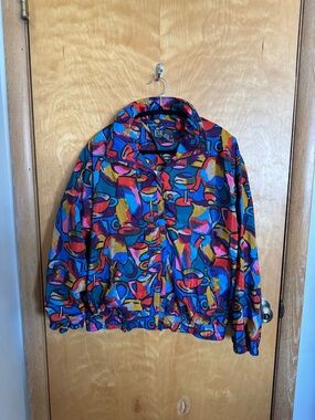 Vintage 80s/90s EVR multicoloured beverage print zip up jacket